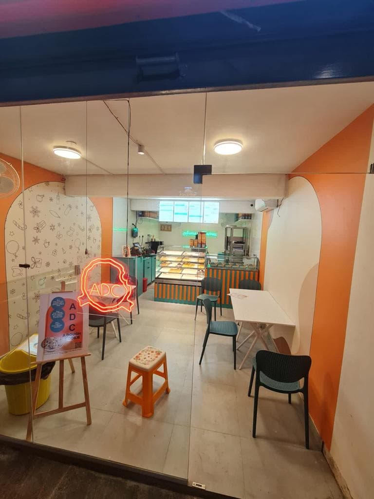Inside a dough cookie store