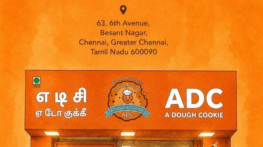 A Dough Cookie shop on 6th Avenue, Besant Nagar, Chennai