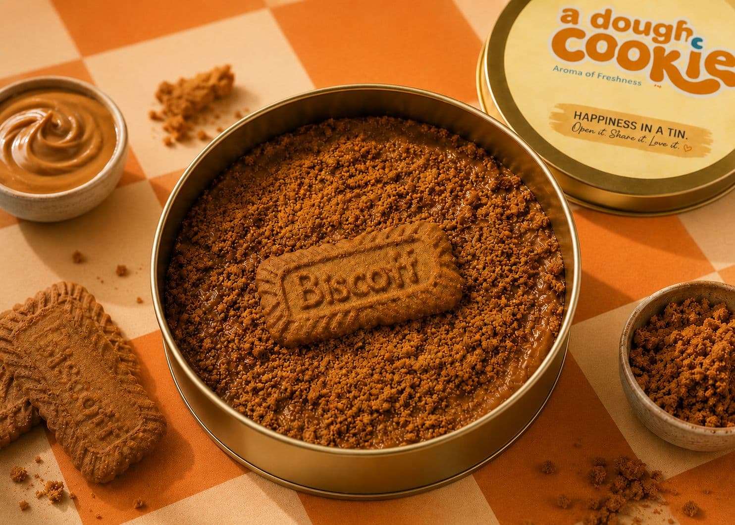 Biscoff Cookie Tin from a dough cookie
